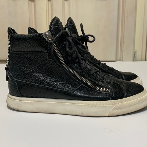 🔥Giuseppe Zanotti Embossed Leather Sneakers Black • Size 41 - Picture 5 of 13